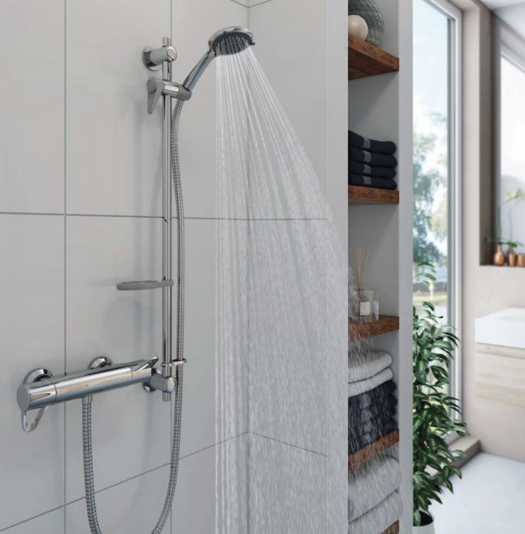 Triton Elina TMV3 Bar Mixer Shower with Grab Riser Kit (06MS16)