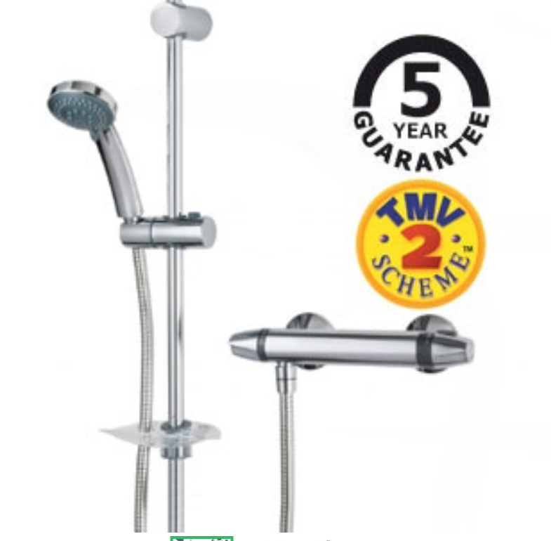 Triton Exe Lever Thermostatic Bar Mixer Shower with Riser Rail & Hose Kit (06MS17)