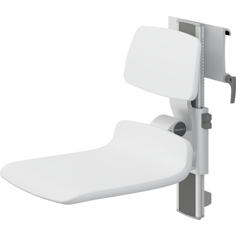 Pressalit PLUS Shower Seat 450 incl. Backrest, Manually Height & Sideways Adjustable, White (R7454000)