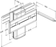 Pressalit PLUS Wash Basin Bracket dimensioned drawing (R4680)