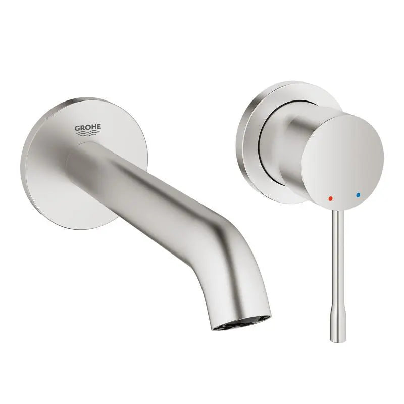 Grohe Essence wall-mounted 2-hole basin mixer M-Size in Supersteel
