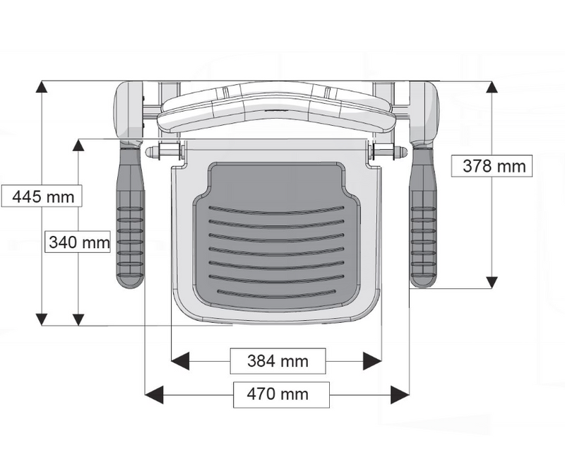 AKW 1000 Series Compact Fold Up Shower Seat – Blue Padded (01123)