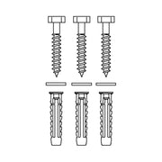 Pressalit Mounting Kit — 3 × Coach Screws Ø8 × 70 with SX10 Plugs, for Brick (V8620)