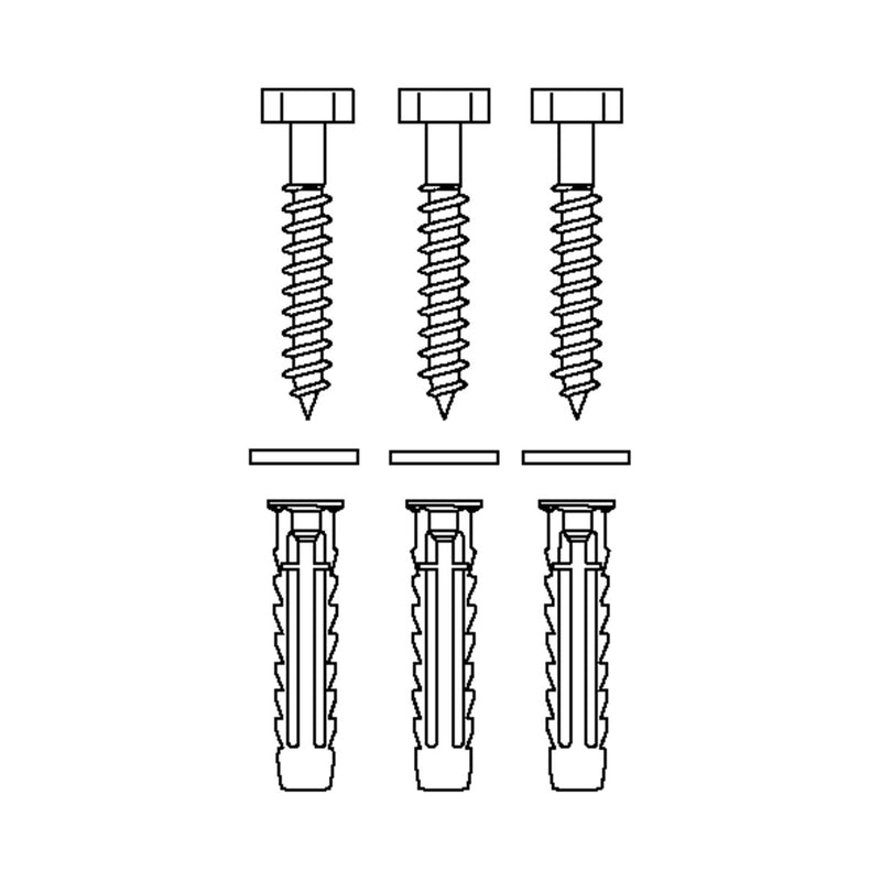 Pressalit Mounting Kit — 3 × Coach Screws Ø8 × 70 with SX10 Plugs, for Brick (V8620)