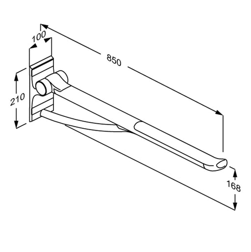Pressalit PLUS Support Arm 850mm dimensions R360085