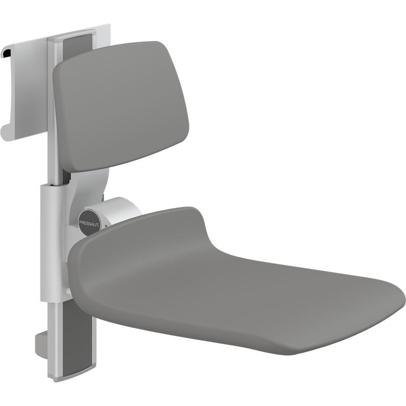 Pressalit PLUS Shower Seat 450 incl. Backrest, Manually Height & Sideways Adjustable, Anthracite (R7454112)
