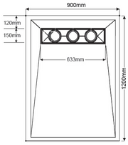 AKW TriForm 1200x900mm wet floor former dimensions drawing