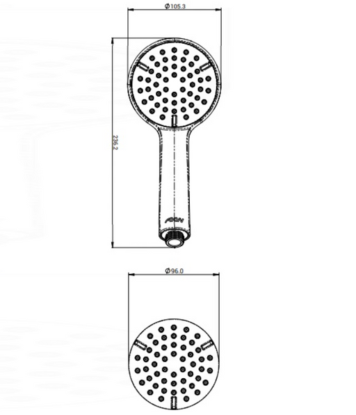 AKW Easy Clean chrome shower handset with spare white faceplate