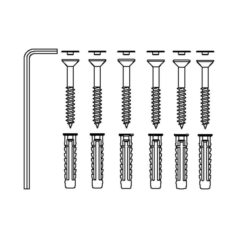 Pressalit Mounting Kit (V8609) — dimensioned drawing