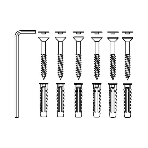 Pressalit Mounting Kit (V8609) — dimensioned drawing