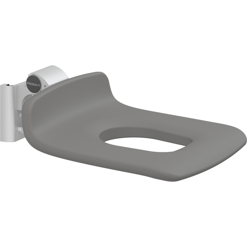 Pressalit PLUS Replacement Shower Seat 450 with Aperture, Manually Height Adjustable, Anthracite (R7115112)