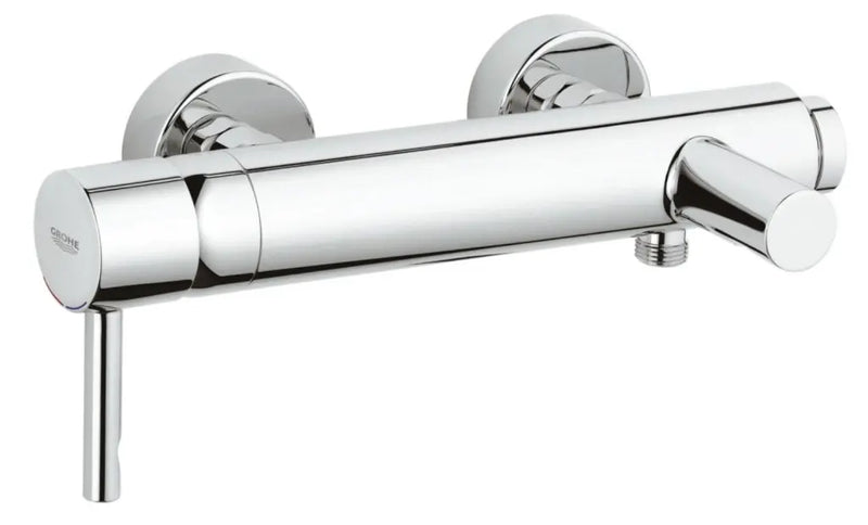 Grohe Essence bath shower mixer half inch in StarLight Chrome - front view