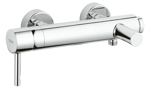 Grohe Essence bath shower mixer half inch in StarLight Chrome - front view