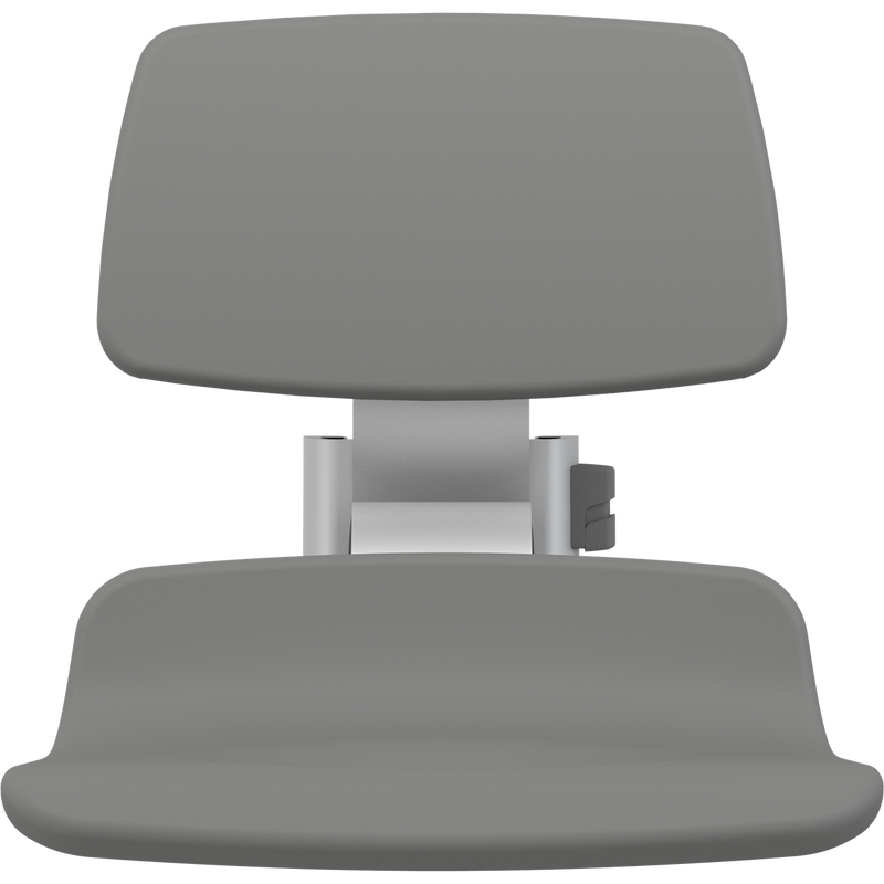 Pressalit PLUS Replacement Shower Seat 450 with Aperture incl. Backrest, Manually Height Adjustable, Anthracite (R7125112)