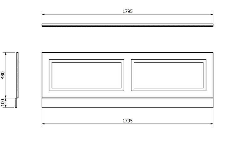 Kartell K-VIT Astley Bath Panels 1700, 1800, 700, 750, 800mm - Matt White (FUR510AS-FUR511AS-FUR512AS-FUR513AS-FUR514AS) )