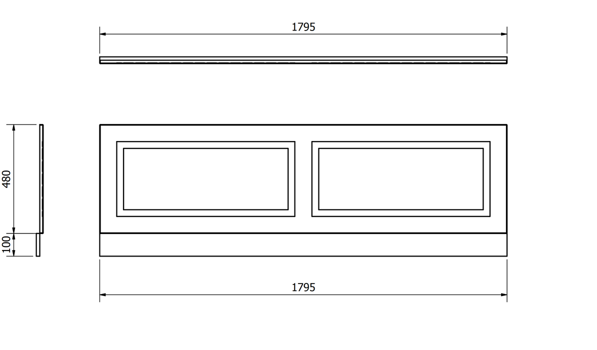 Kartell K-VIT Astley Bath Panels 1700, 1800, 700, 750, 800mm - Matt White (FUR510AS-FUR511AS-FUR512AS-FUR513AS-FUR514AS) )