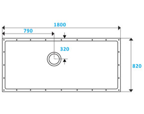 Contour ShowerDec Wet Room Floor Former 1800x820mm (SD1800X820)