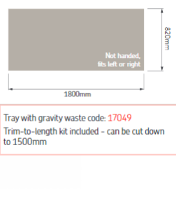 AKW Sulby Shower Tray With Gravity Waste (All Sizes)