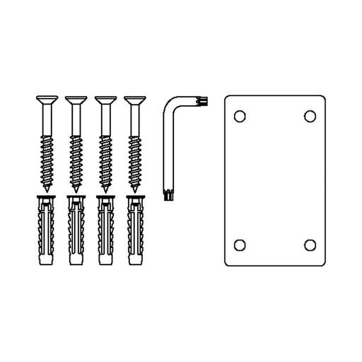 Pressalit Mounting Kit (V8604) — dimensioned drawing
