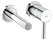 Grohe Essence wall-mounted 2-hole basin mixer 149mm spout in StarLight Chrome