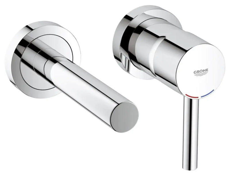 Grohe Essence wall-mounted 2-hole basin mixer 149mm spout in StarLight Chrome