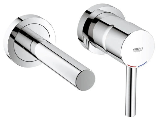 Grohe Essence wall-mounted 2-hole basin mixer 149mm spout in StarLight Chrome