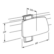 Pressalit PLUS Backrest 385mm Height Sideways Adjustable dimensions R6444