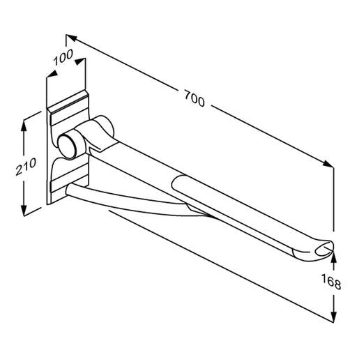 Pressalit PLUS Support Arm 700mm dimensions R360070