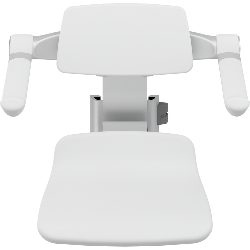 Pressalit PLUS Replacement Shower Seat 310 incl. Backrest & Armrests, Manually Height Adjustable, White (R7034000)