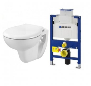 AKW Showerloo wall hung WC pack with Livenza pan (23105L) with integrated wash and dry functions