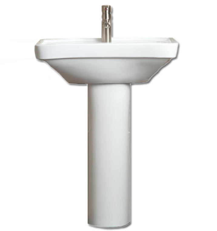 AKW ergonomic concave wash basin full pedestal 23115-FP alternative view