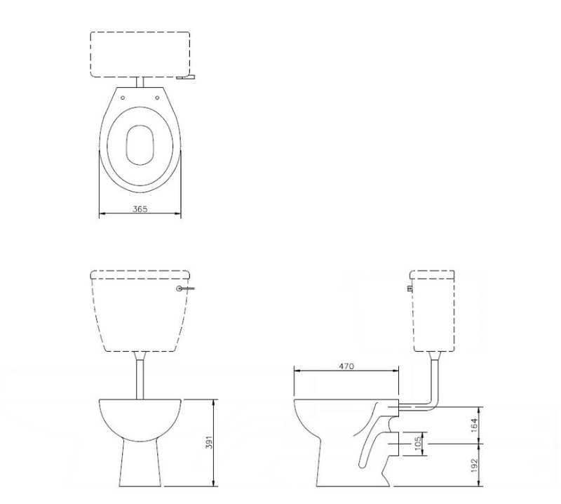 AKW standard height low level toilet pan 23172 alternative view