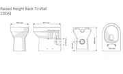 AKW Navlin Doc M raised-height back-to-wall toilet pan technical drawing with dimensions