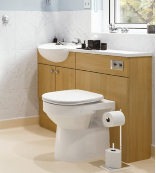 AKW Navlin Doc M raised-height back-to-wall toilet pan, supplied in the 28322PB WC suite