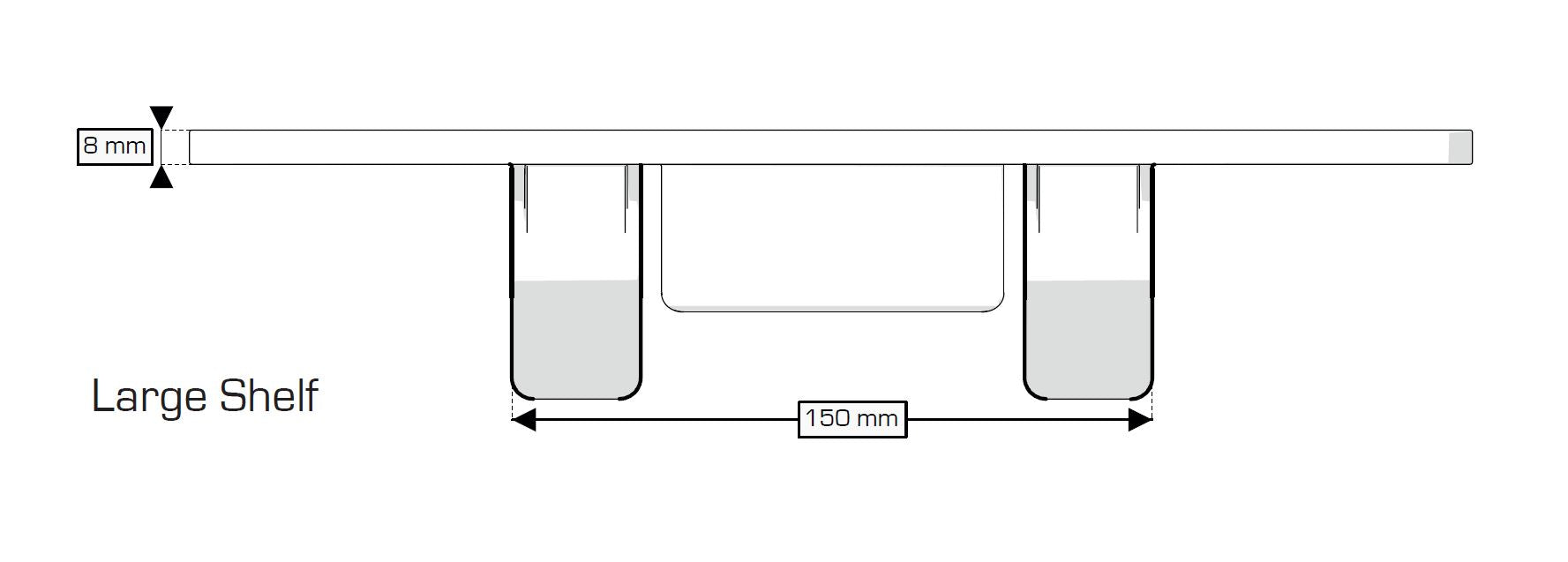 AKW Onyx Large Bathroom Shelf (23680)