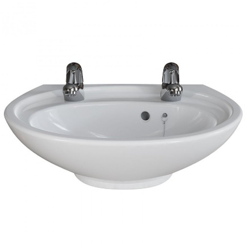 AKW Livenza Plus Sanitaryware Washbasin 450mm 2 Tap Hole (23912)