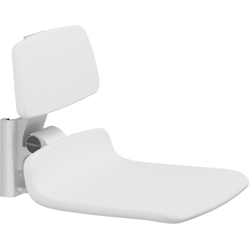 Pressalit PLUS Replacement Shower Seat 450 incl. Backrest, Manually Height Adjustable, White (R7124000)