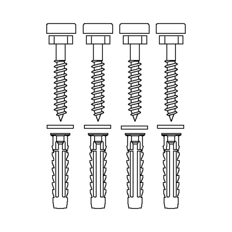 Pressalit Mounting Kit (V8605) — dimensioned drawing
