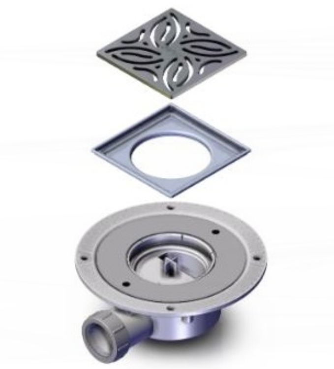 AKW Low Height Dry Waste with TF Tiled Floor Adaptor (25418-UK)