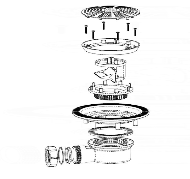 AKW Low Height Dry Waste with TF Vinyl Floor Adaptor (25419-UK)