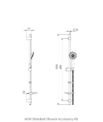 AKW Arka TMV3 Cool Touch Mixer Shower with Standard Accessory Kit (25420)