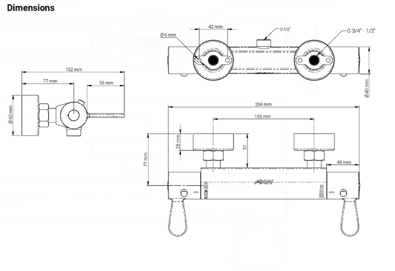 AKW Arka Cool Touch Mixer Shower with Care Kit (25430CH)