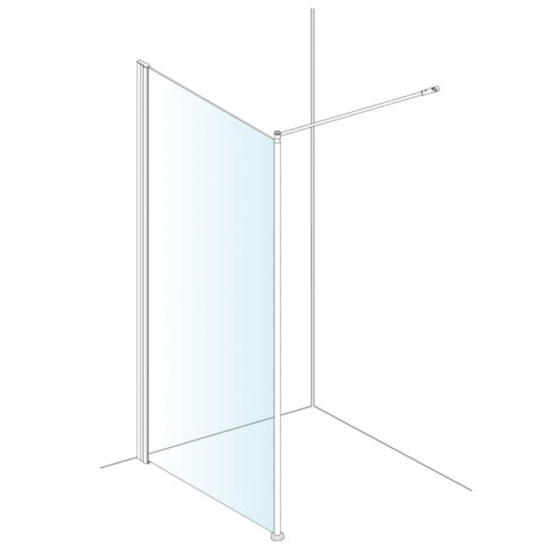 AKW Level Best Option GA chrome glass shower screen technical drawing