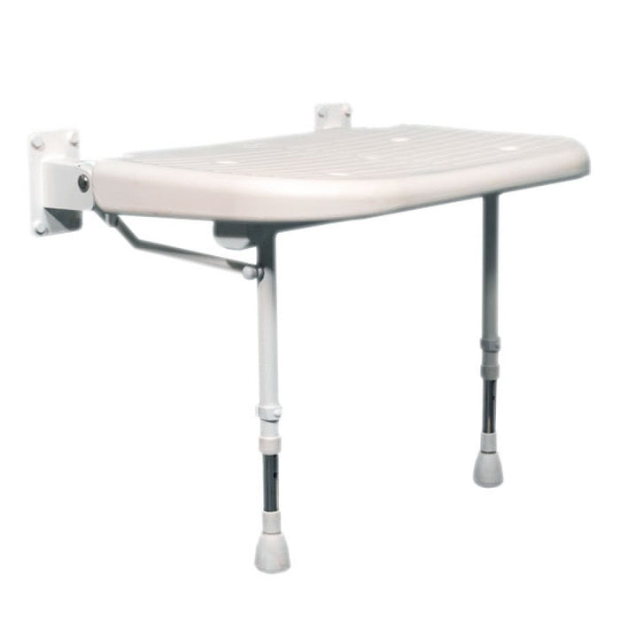 AKW 04110 Extra Wide Wall Mounted Unpadded Fold Up Shower Seat