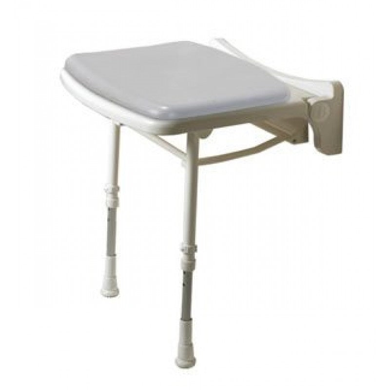 AKW 02000P Compact Wall Mounted Grey Padded Fold Up Shower Seat