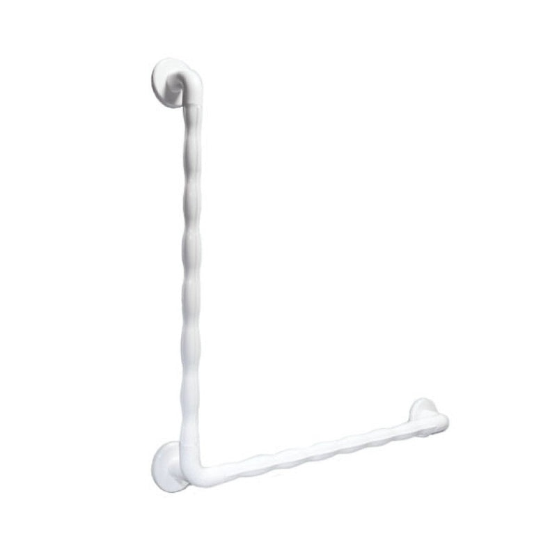 AKW 1600 Series 600x600mm 90° Angled Natural Grip Plastic Grab Rail White/Blue (01630WH/BU)