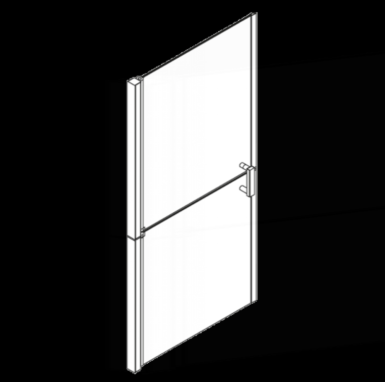 AKW Larenco glass door close to column aluminium profile drawing