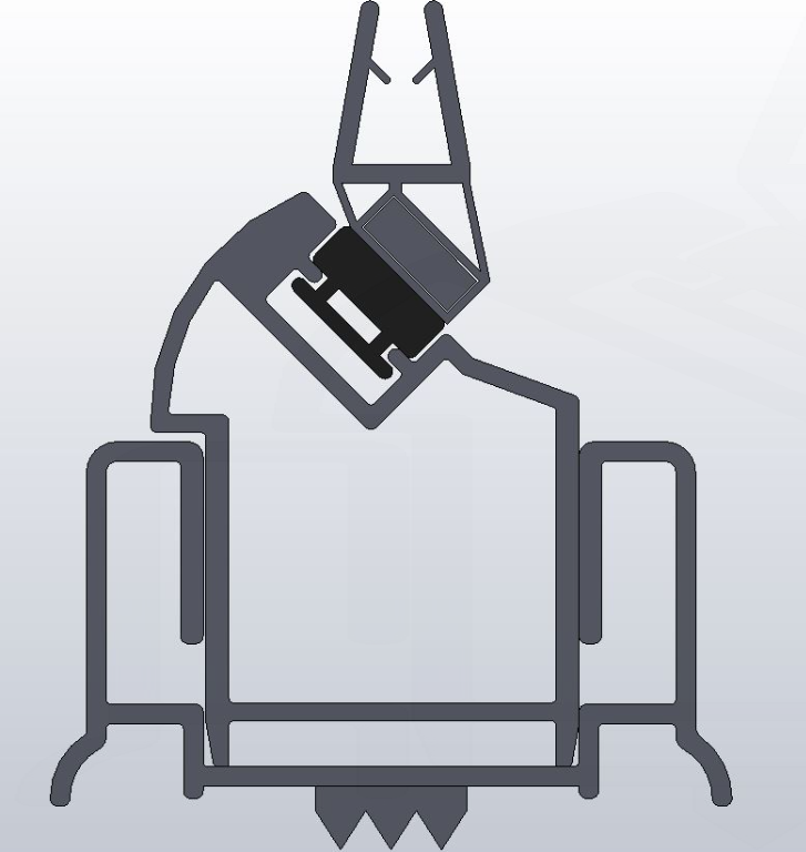 AKW Larenco extra narrow compensator aluminium profile cross-section drawing