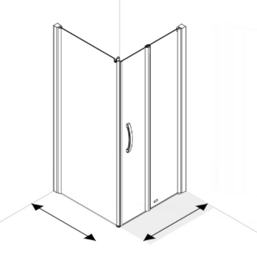 AKW Larenco full height bi-fold corner glass shower enclosure with folding door and fixed side panel