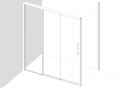AKW Larenco 3 panel sliding glass shower screen showing sliding panel detail